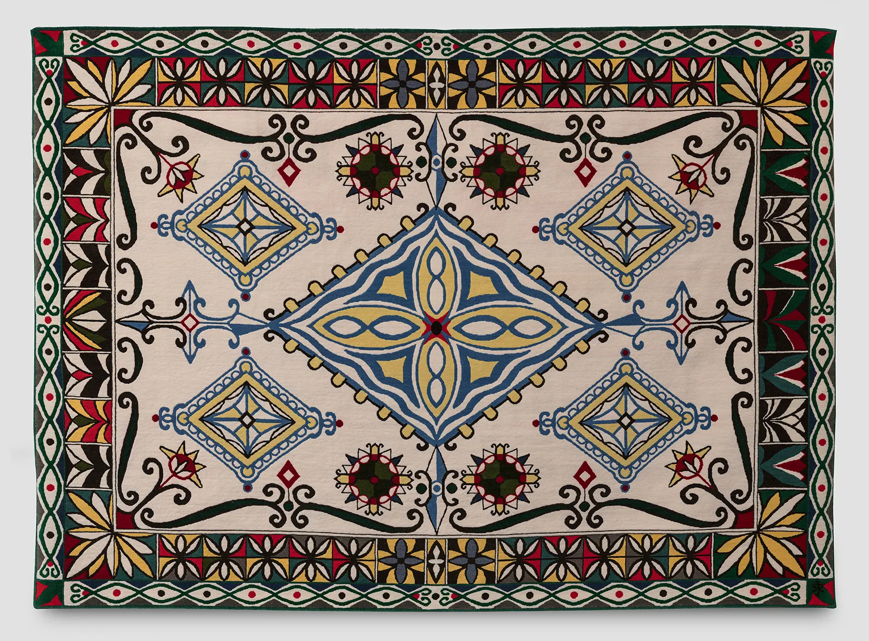 Númenórean Carpet, d’après l'œuvre originale de J.R.R. Tolkien © The Tolkien Trust 1977, tapis au point noué