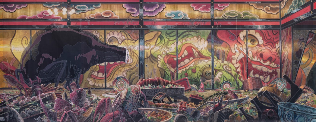  Carton de tissage - Le Voyage de Chihiro, collection Cité internationale de la tapisserie © 2001 Studio Ghibli-NDDTM
