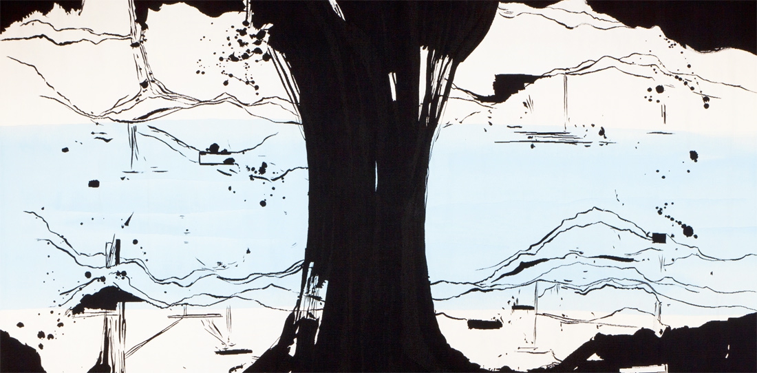 La Rivière au bord de l'eau (détail), Olivier Nottellet, troisième prix 2010, tissage atelier Bernard Battu, 2011