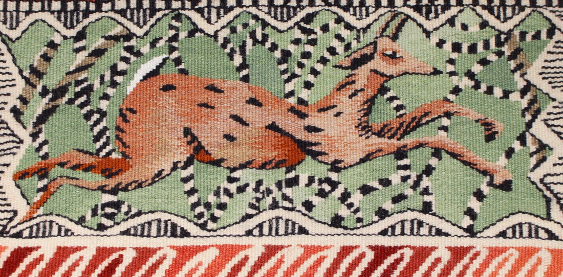 Bordure des bois (détail), d'après Diane de Bournazel, Troisième Prix 2013 de la Cité internationale de la tapisserie, tissage Atelier A2, 2014