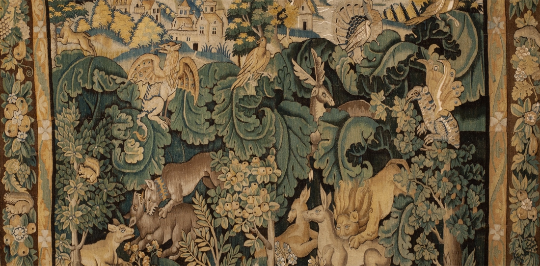 Verdure à feuilles de choux ou aristoloches, tapisserie laine et soie, atelier marchois, deuxième moitié du XVIe siècle