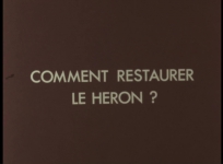 Documentaire sur les technques de restauration d'une verdure du XVIIe siècle, Le Héron. Réal. P. Cazals, 1984, 21 min.